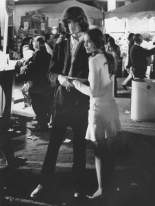 Kim Fowley escorts Michelle Phillips to the Teenage Fair, LA, 1967.