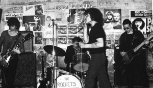 THE ROCKETS, ca. early '76.  L to R: Andy Colquhoun, Dave Rochelle, Jimmy Coull, Oz Osbourne. 