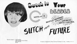 Sutch campaign flyer for 1964 election.